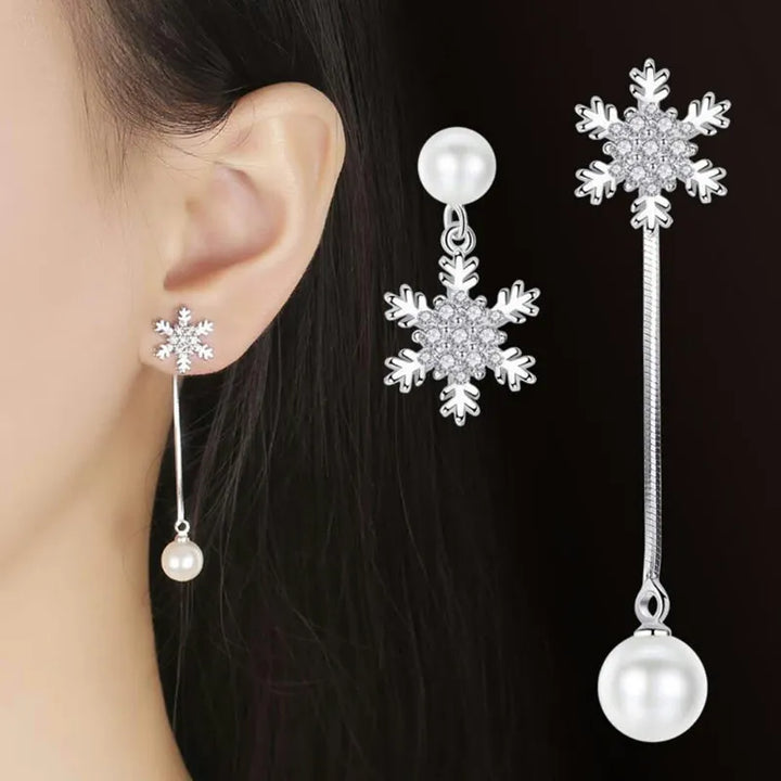Tropfenohrringe Mit Schneeflocken - SnowflakeShine 