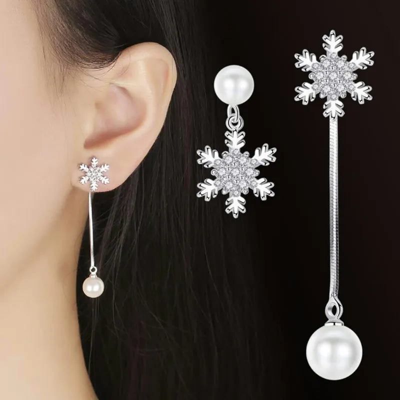 Tropfenohrringe Mit Schneeflocken - SnowflakeShine 