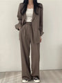 Two-Piece Blazer And Wide-Leg Trouser Set - Margie