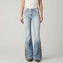 Uitlopende Jeans Met Bloemenprint - Janie