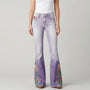 Uitlopende Jeans Met Bloemenprint - Janie