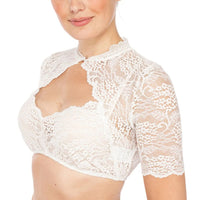 Trendy Dirndlbluse mit Spitze & Herzausschnitt für Damen – Alina