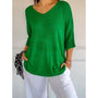 V-Neck Knit Top With Half Sleeves - Kristine