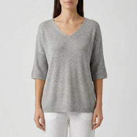 V-Neck Knit Top With Half Sleeves - Kristine