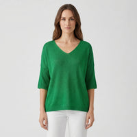 V-Neck Knit Top With Half Sleeves - Kristine