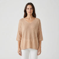 V-Neck Knit Top With Half Sleeves - Kristine