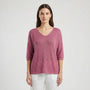 V-Neck Knit Top With Half Sleeves - Kristine