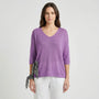 V-Neck Knit Top With Half Sleeves - Kristine