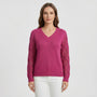V-Neck Knitted Jumper With Open-Weave Sleeves - Audrey