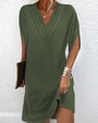 V-Neck Split-Sleeve Midi Dress - Diane