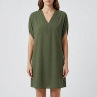 V-Neck Split-Sleeve Midi Dress - Diane