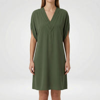 V-Neck Split-Sleeve Midi Dress - Diane