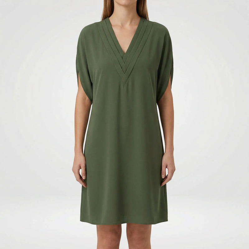 V-Neck Split-Sleeve Midi Dress - Diane