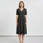 V Ausschnitt Midikleid Mit Knopfleiste - Maxine