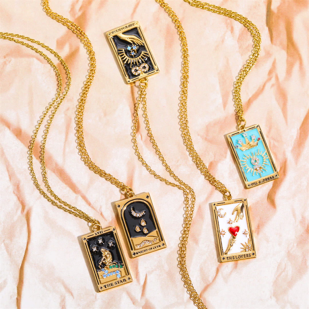 Vergoldete Tropfen-Halskette - TarotJewelry 