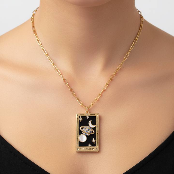 Vergoldete Tropfen-Halskette - TarotJewelry 