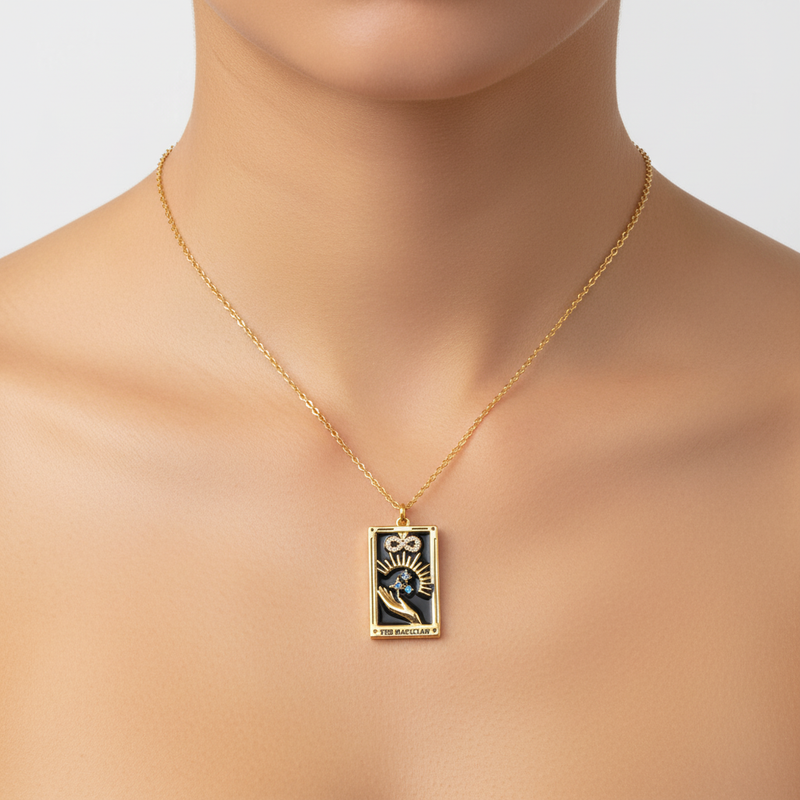 Vergoldete Tropfen-Halskette - TarotJewelry 
