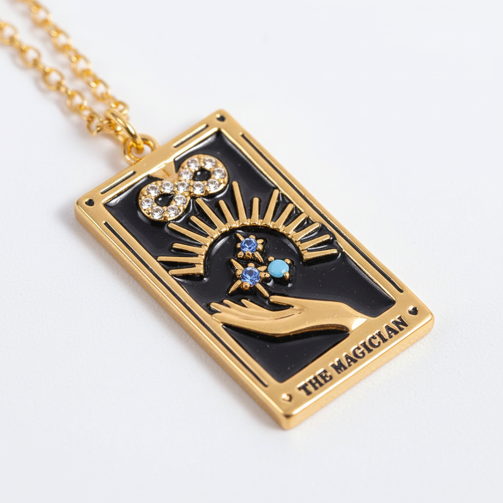 Vergoldete Tropfen-Halskette - TarotJewelry 