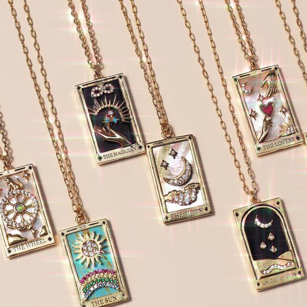 Vergoldete Tropfen-Halskette - TarotJewelry 