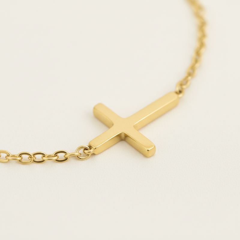Vergoldetes Edelstahlarmband - CrossJewelry 