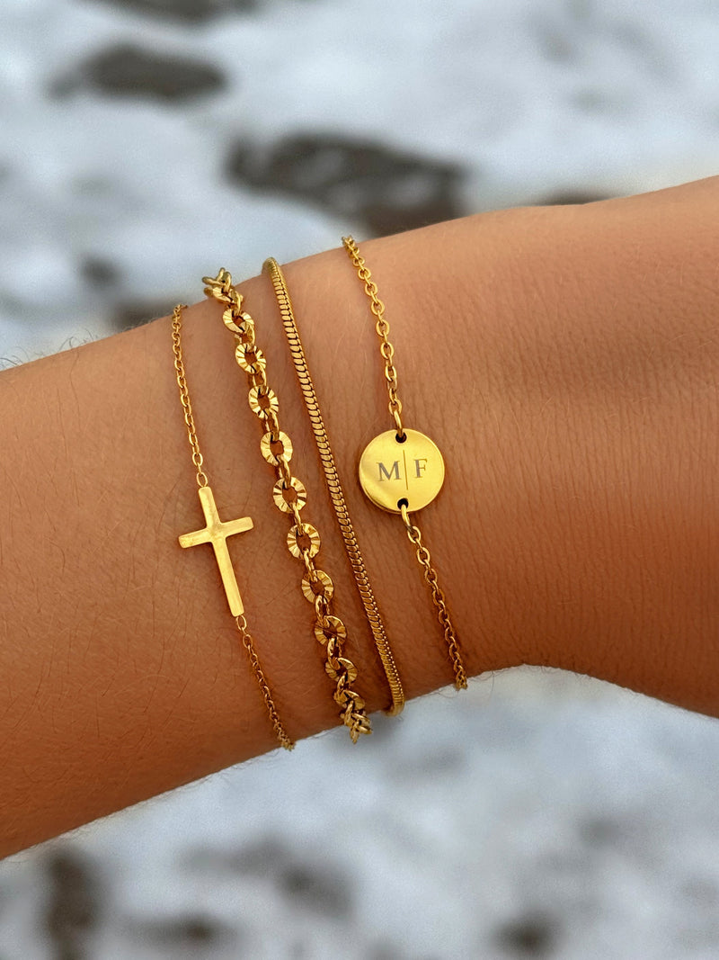 Vergoldetes Edelstahlarmband - CrossJewelry 