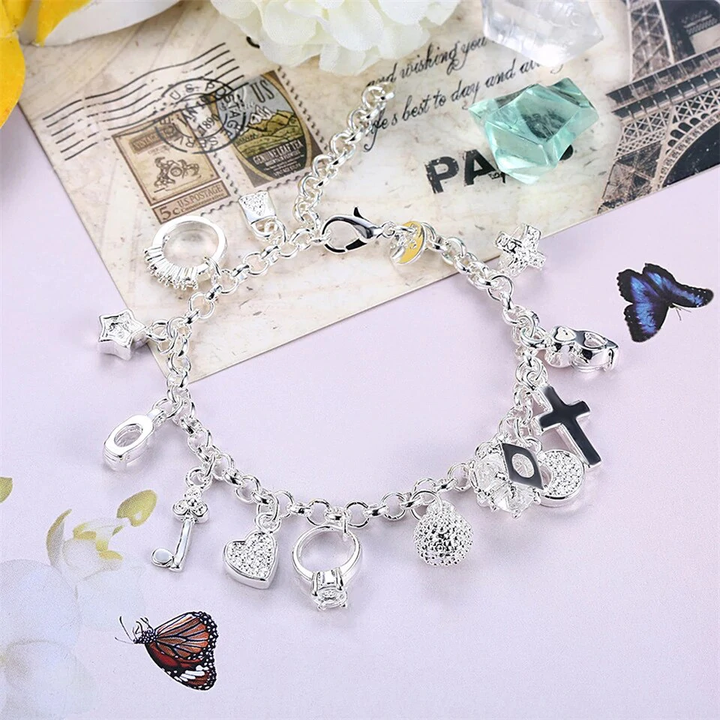 Versilbertes Charm-Armband - CharmGlow 
