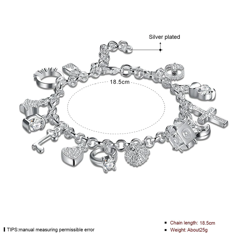 Versilbertes Charm-Armband - CharmGlow 