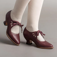 Vintage-Inspired Lace-Up Heeled Shoe - Virginia