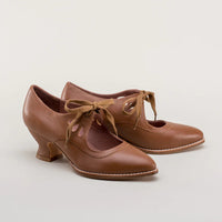 Vintage-Inspired Lace-Up Heeled Shoe - Virginia