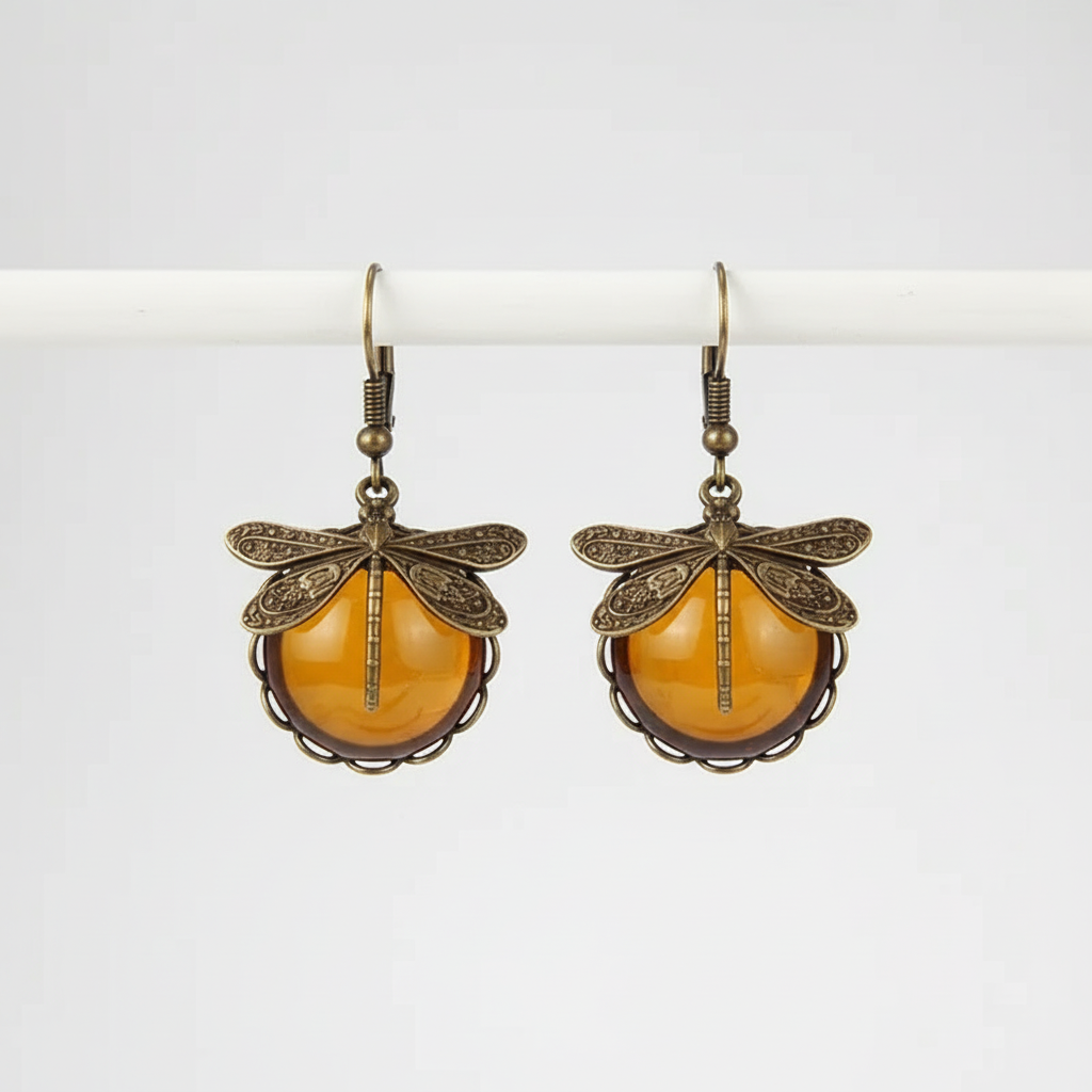 Vintage Tropfenohrringe - DragonflyEarrings 