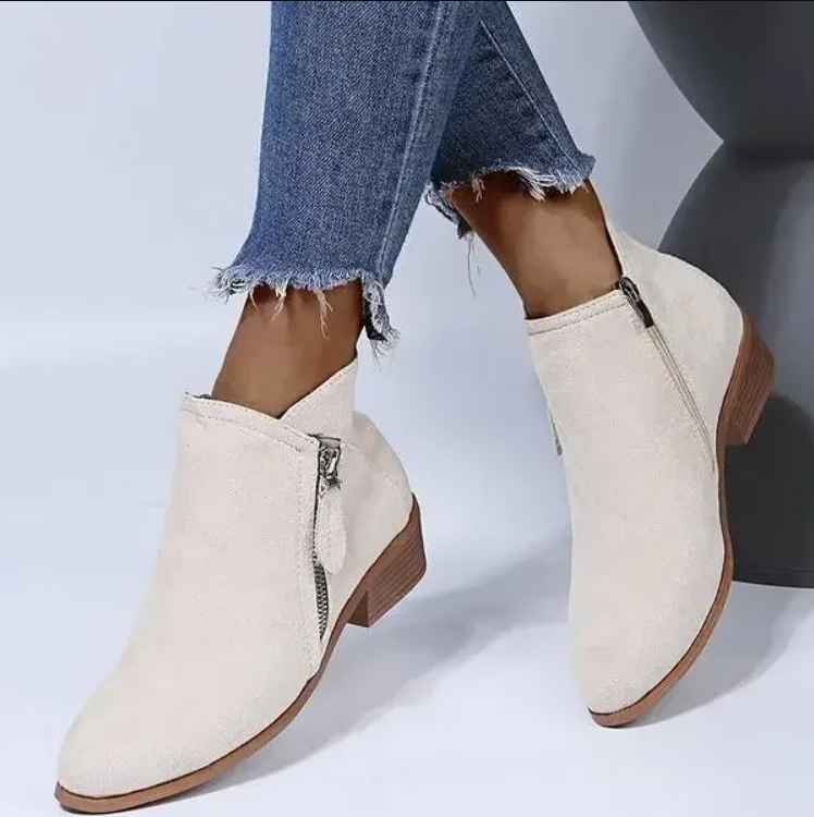 Herbstliche Damen Leder-Stiefeletten – Saphira
