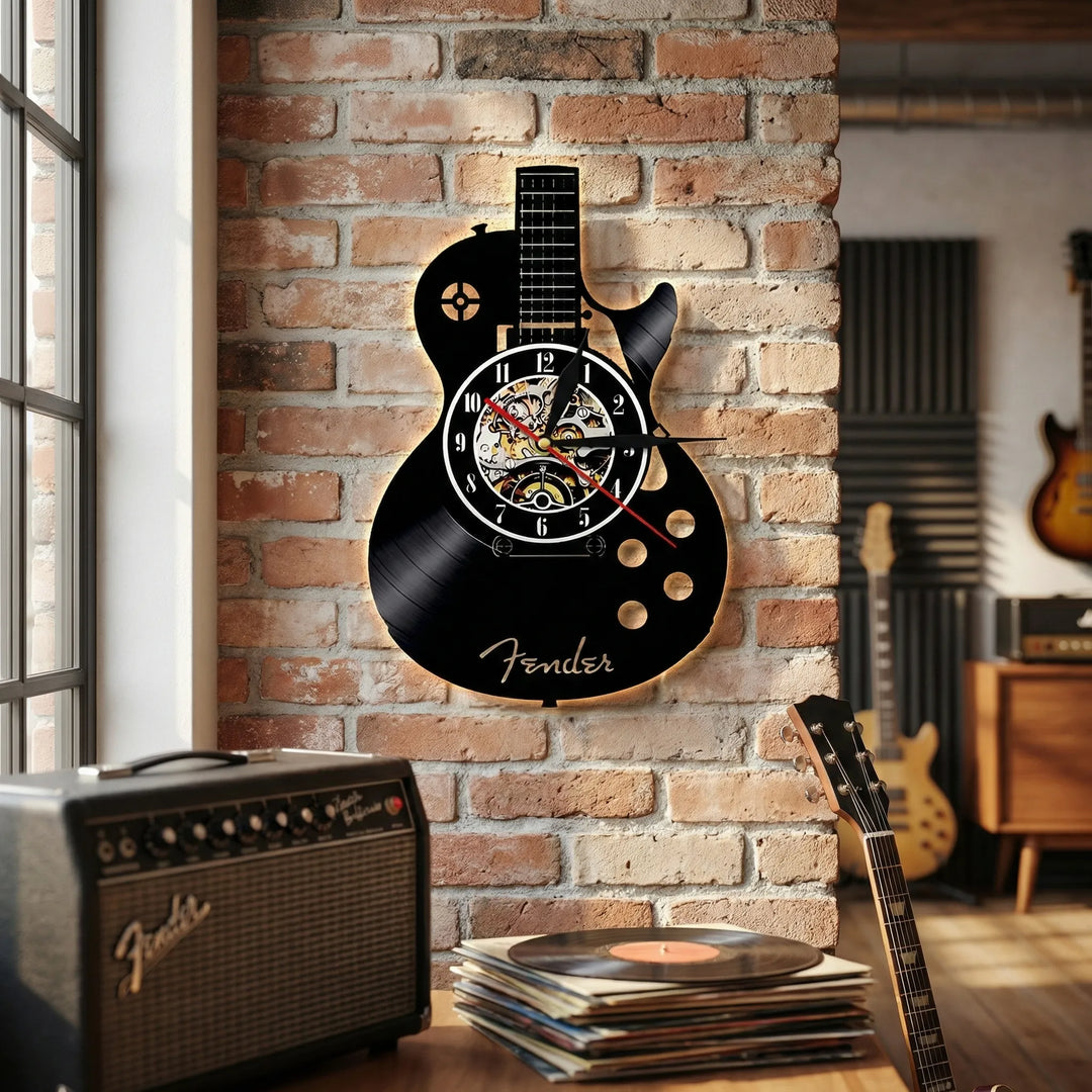 Wanduhr In Gitarrenform - Vinoluxe