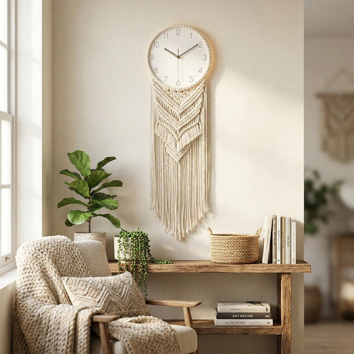 Wanduhr Mit Knüpfdetails - BohemaClock