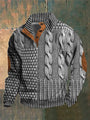Warm Men's Jumper With Cable-Knit Pattern - Oscar