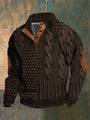 Warm Men's Jumper With Cable-Knit Pattern - Oscar
