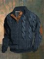 Warm Men's Jumper With Cable-Knit Pattern - Oscar