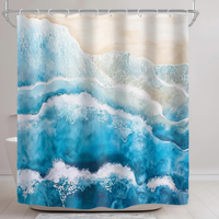 Wasserdichter Polyester Duschvorhang - Coastella