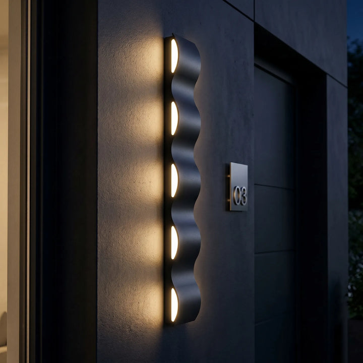 Wave-Shaped Outdoor LED Wall Lamp -  Wavecrest