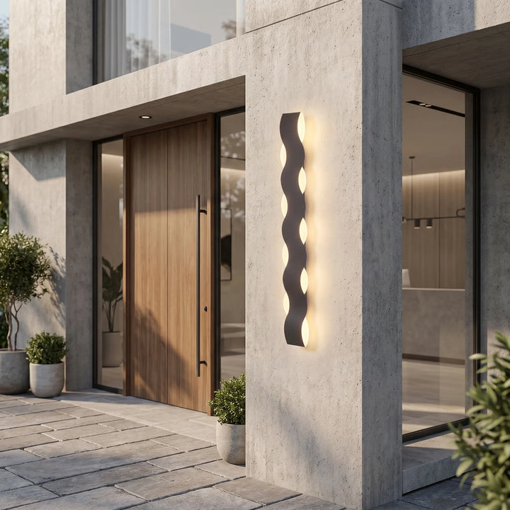 Wave-Shaped Outdoor LED Wall Lamp -  Wavecrest