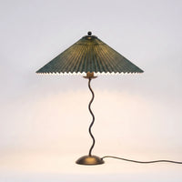 Wavy-Base Pleated Shade Table Lamp -  Waverly