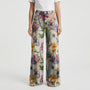 Wide-Leg Floral Print Trousers - Alexis