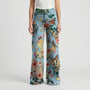 Wide-Leg Floral Print Trousers - Alexis