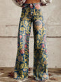 Wide-Leg Floral Print Trousers - Alexis