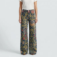 Wide-Leg Floral Print Trousers - Alexis