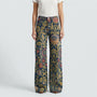 Wide-Leg Floral Print Trousers - Alexis