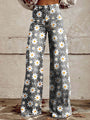 Wide-Leg Floral Print Trousers - Alexis