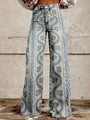 Wide-Leg Floral Print Trousers - Alexis
