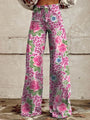Wide-Leg Floral Print Trousers - Alexis