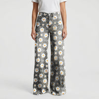 Wide-Leg Floral Print Trousers - Alexis