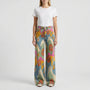 Wide-Leg Floral Print Trousers - Alexis